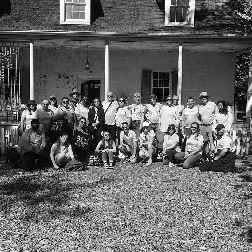 Municipal Art Society of New York staff group photo in front of Lefferts House in Prospect Park