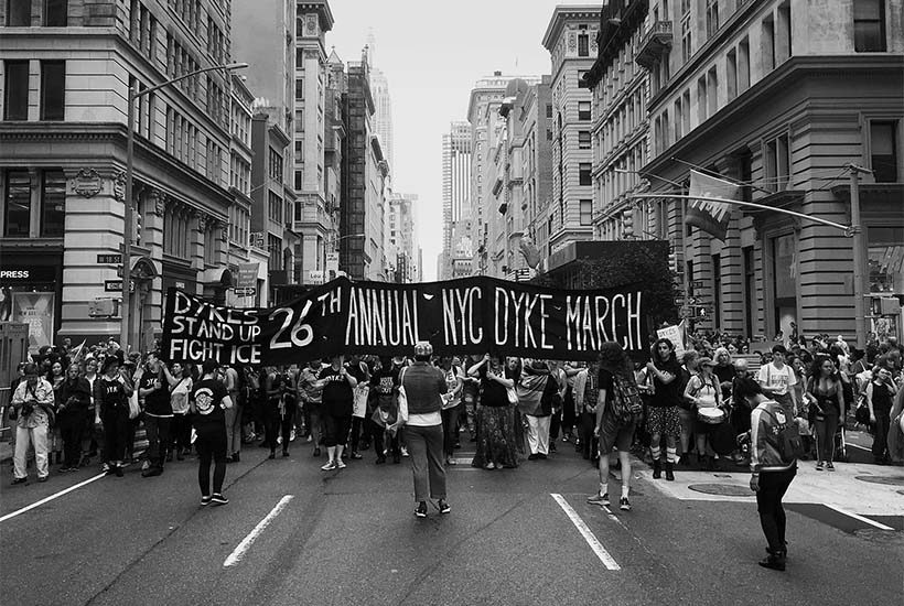 marchers at the 26th Annual Dyke March in New York City