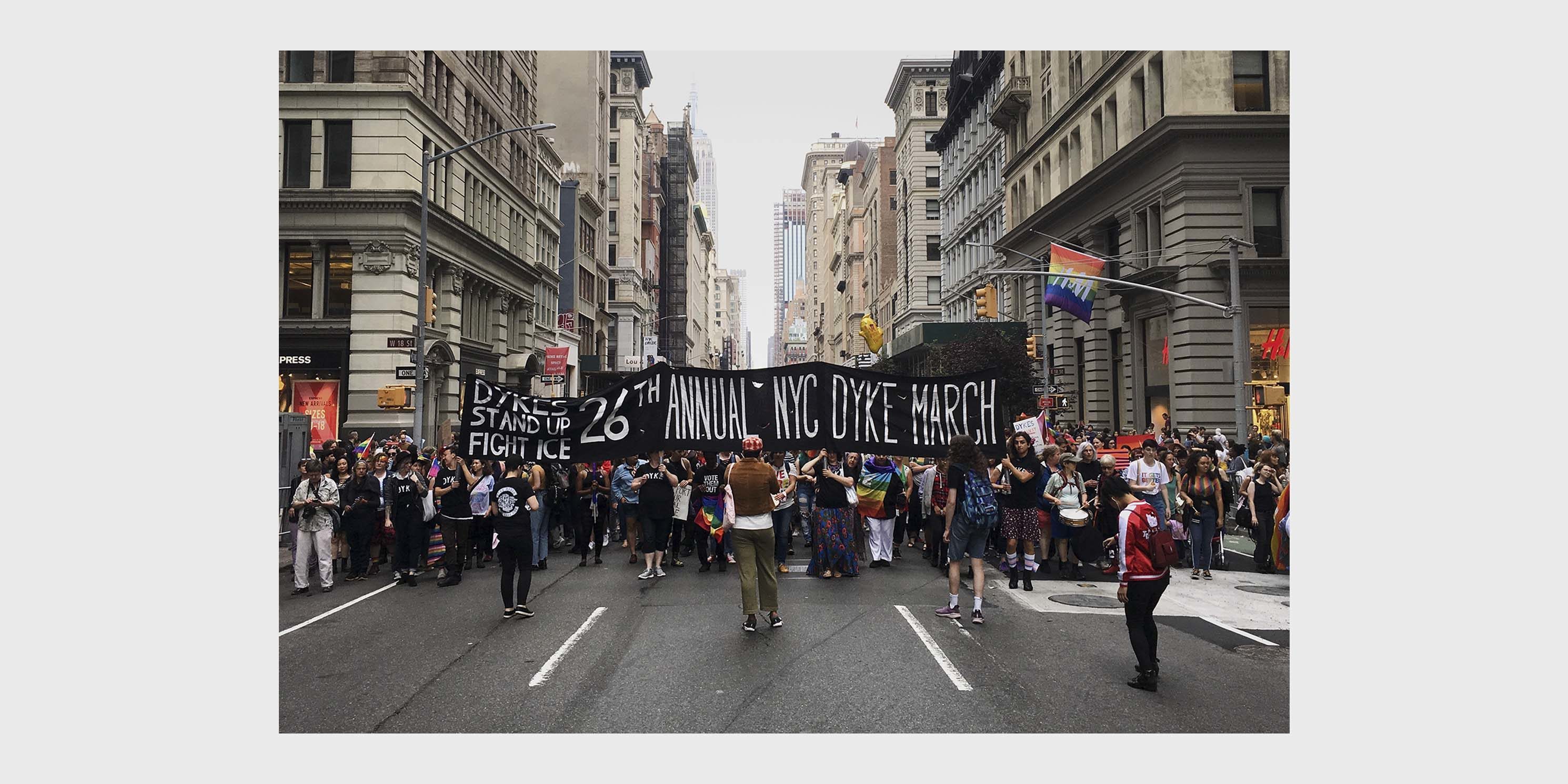 marchers at the 26th Annual Dyke March in New York City