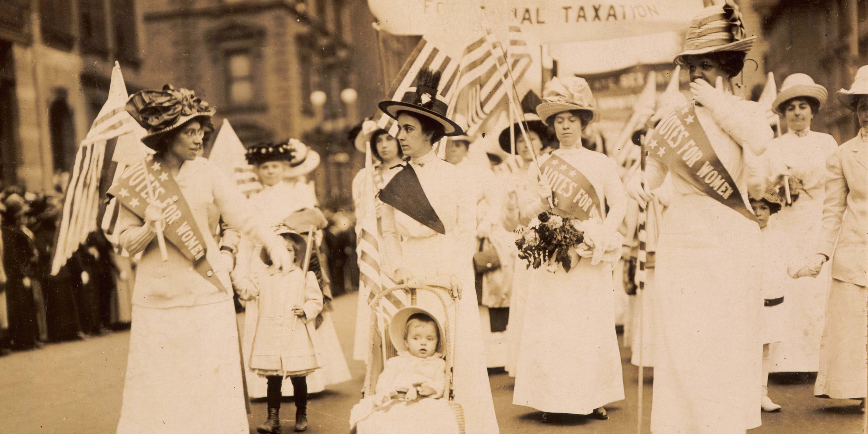 women march in Suffrage Parade in New York City, 1912