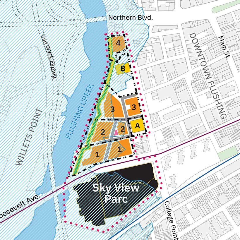 map of the Special Flushing Waterfront in Flushing, Queens