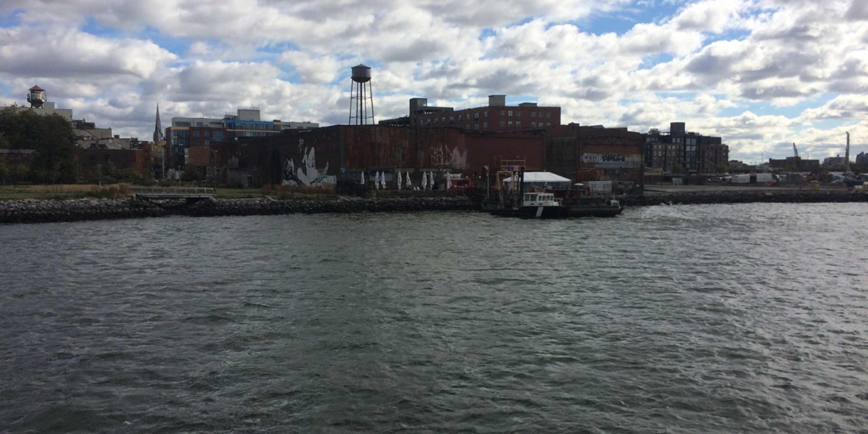 industrial buildings on the waterfront in Greenpoint, Brooklyn