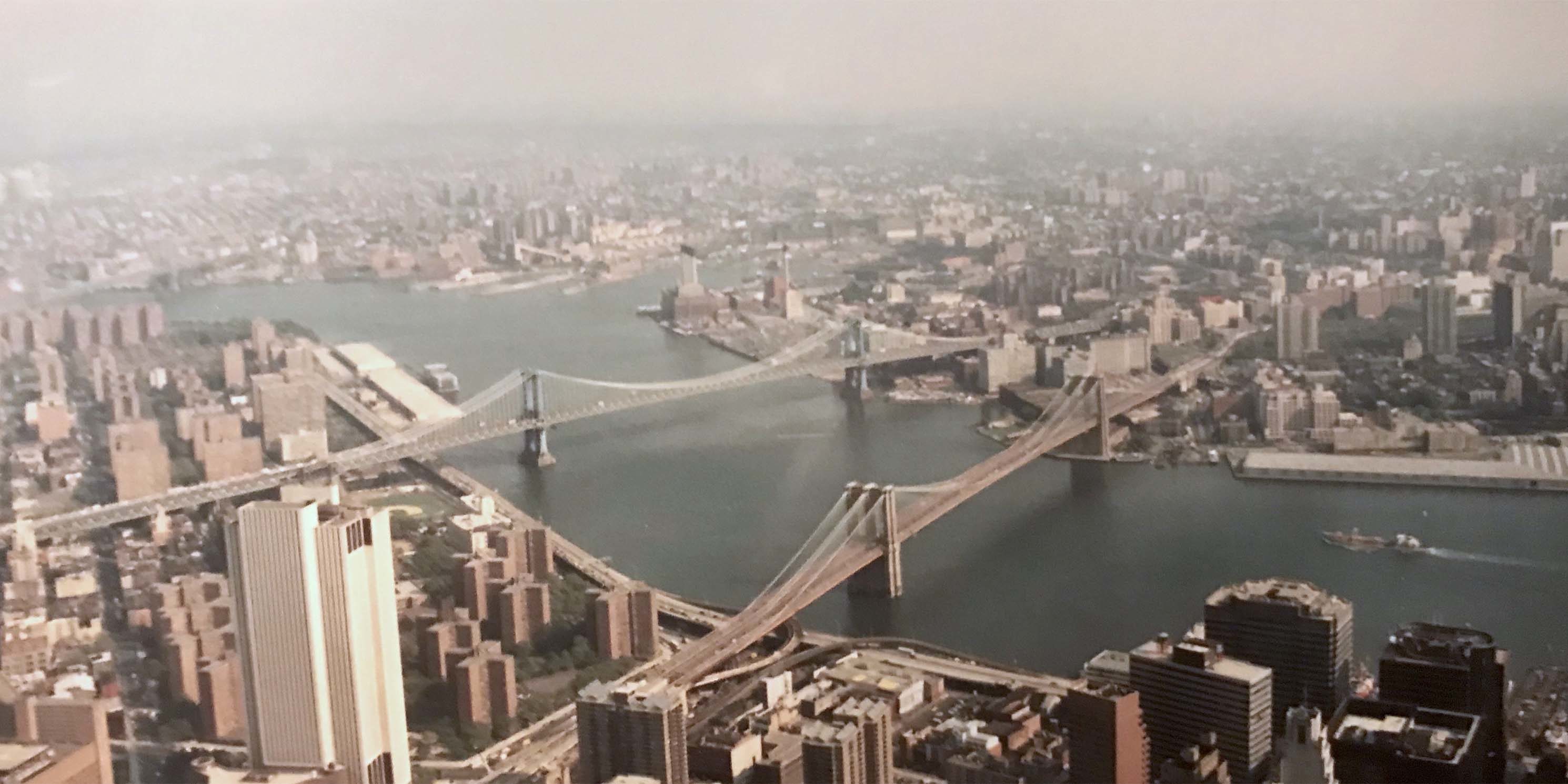 Brooklyn and Manhattan Bridges as seen from above