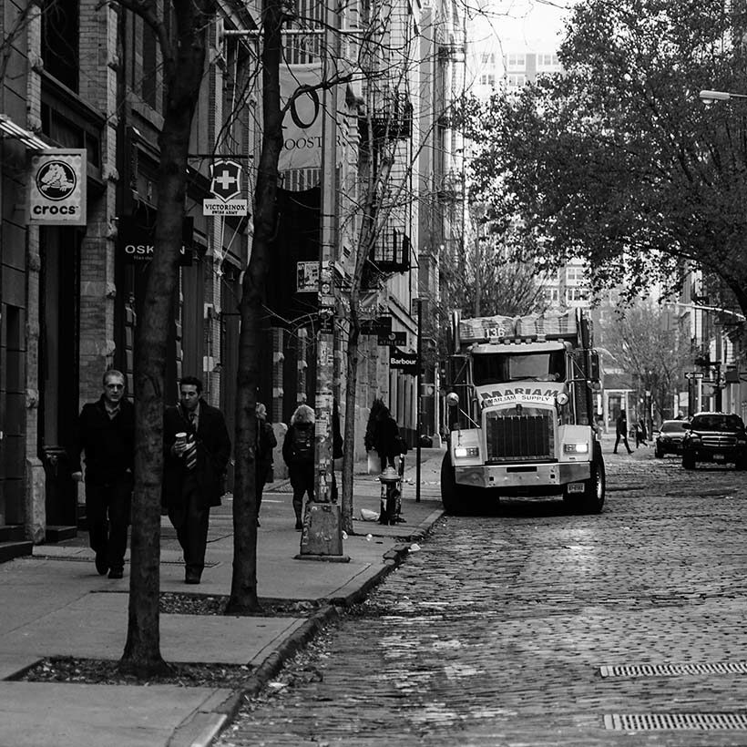 cobblestone street in Soho