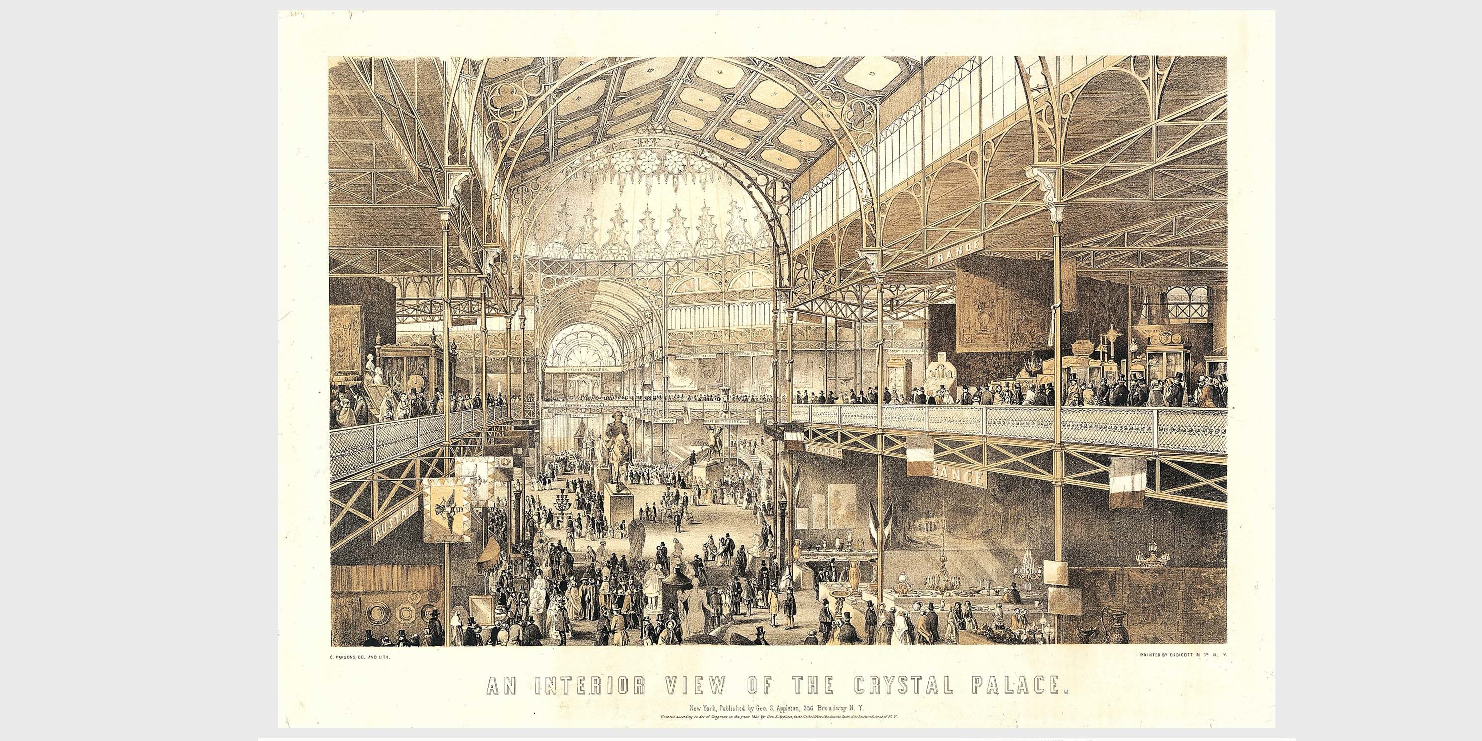 illustration of the Crystal Palace and indoor pavilion