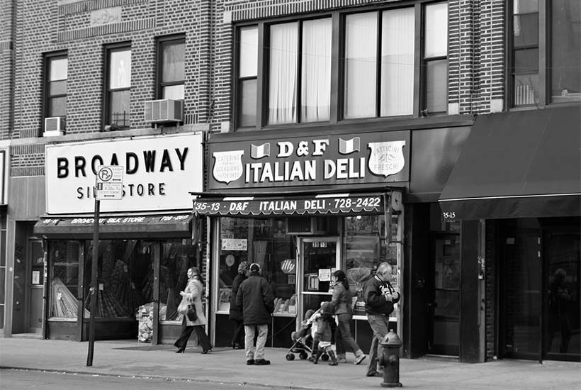 storefronts in Astoria, Queens