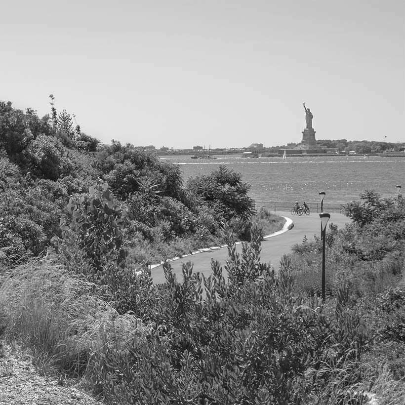 a walking path on Governors Island