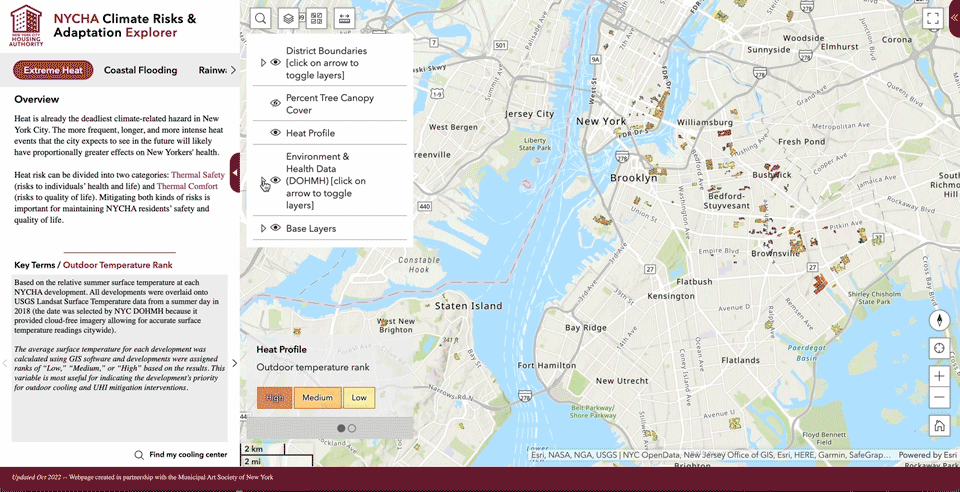 GIF image of how climate change affects public housing in New York City